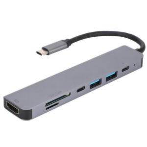 Adaptador USB C 7 en 1 a concentrador HDMI 4K + USB + PD Adaptador multifunción Convertidor de carga rápida