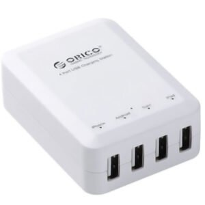 Cargador de pared USB ORICO DCA-1U-WH de 5 V y 1 A con 4 puertos - Blanco