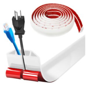 Conducto flexible para cables pequeños, puente para cables autoadhesivo para suelo, 4 cm * 10 m - Blanco