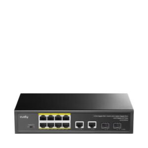 Conmutador PoE+ Gigabit CUDY GS1010PS2 de 8 puertos con 2 puertos de enlace ascendente Gigabit y 2 ranuras SFP Gigabit de 120 W