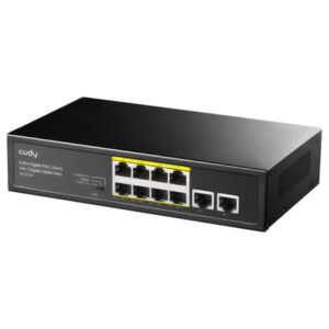 Conmutador PoE+ Gigabit Cudy GS1010P de 8 puertos con enlace ascendente de 2 Gigabits