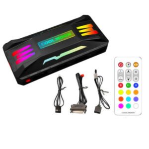 Controlador de temperatura del ventilador PWM Coolmoon PA1, adaptador de luz RGB para ordenador con control remoto
