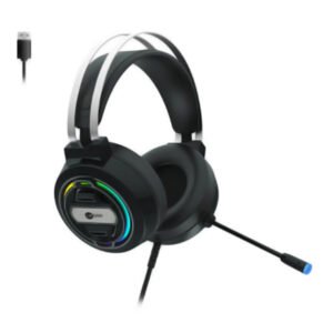 LENOVO / Lecoo HT401 Auriculares para juegos con cable USB 2.0 y retroiluminación LED RGB, color negro