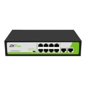 Switch PoE ZKTeco PE082-120-C de 8 puertos, potencia PoE máxima de 30 W por puerto