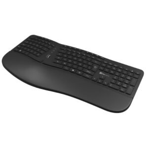 Klip Xtreme - Keyboard - Spanish - Wireless - 2.4 GHz - All black - Ergonomic
