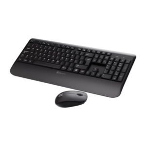 Klip Xtreme - Keyboard - Spanish - Wireless - 2.4 GHz - Black - Combo - hand rest