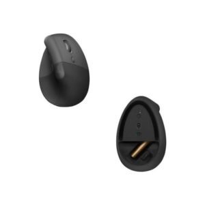 Logitech Lift Vertical Ergonomic Mouse - Ratón vertical - ergonómico - 6 botones - inalámbrico - 2.4 GHz, Bluetooth-negro